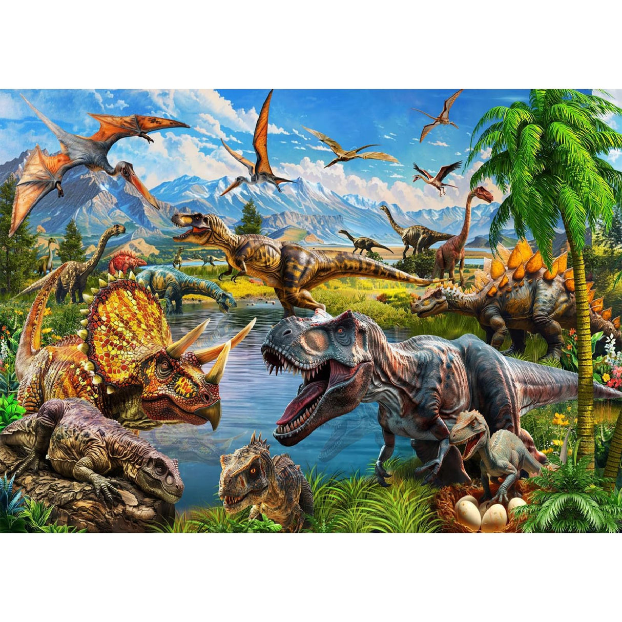Diamond Art Kits for Adults Beginner- Dinosaur DIY Modern Diamond Painting Kits 5D Diamond Dots Gem Art Crafts with Tools- Round Full Drill Funny Crafts for Home Wall Decor&Gift-12x16 inch Fairyland JinWenn
