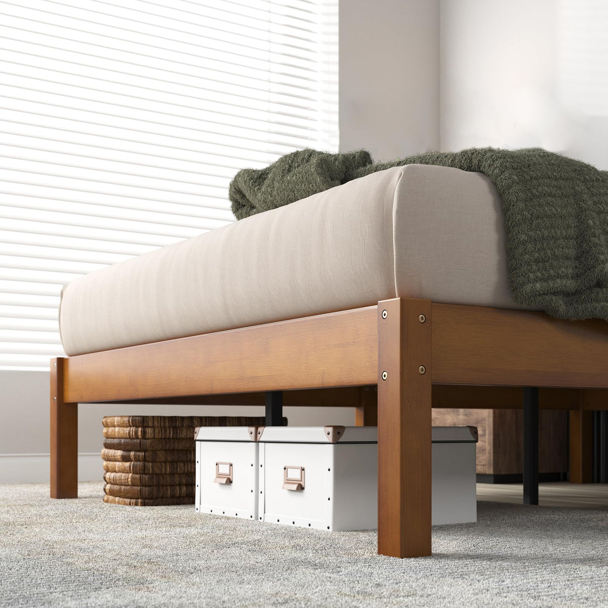 Zinus Ellie 14 Inch Sustainable Bamboo Platform Bed Frame with Wood Slat Support – Twin Size, No Box Spring Needed Zinus