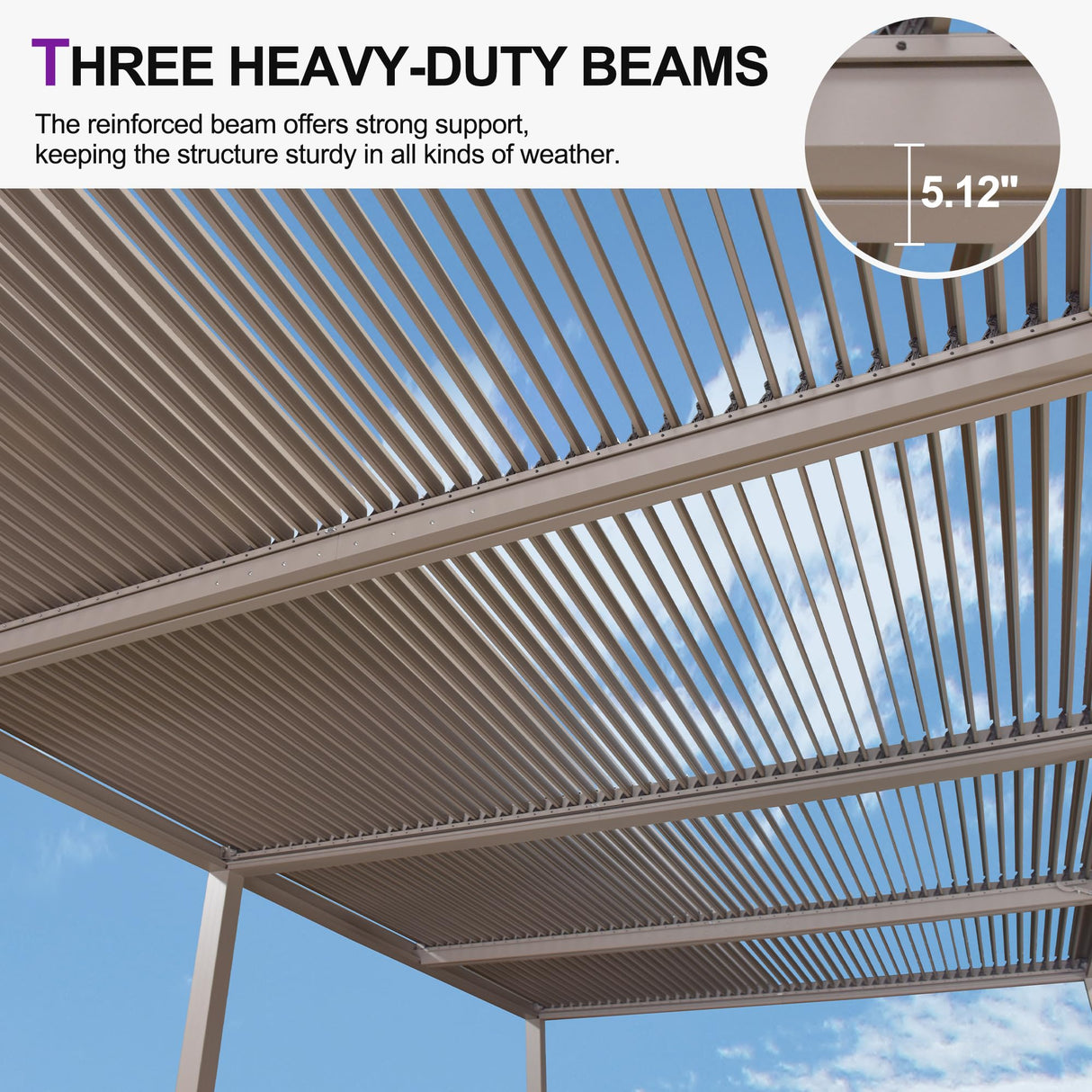 PURPLE LEAF Louvered Pergola 12' × 24' Outdoor Hardtop Gazebo Adjustable Aluminum Sun Shade for Deck Garden Backyard Patio Retractable Roof Canopy PURPLE LEAF