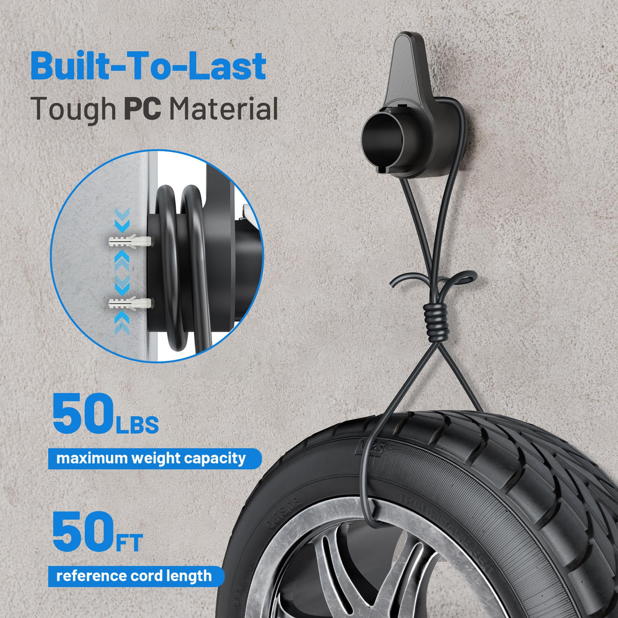 MECMO EV Charging Cable Holder Wall Mount for J1772, Electronic Vehicle Charger Cord Hanger, EVSE Car Charger Cable Organizer Management, EV Charging Plug Cord Protector Wall Hook SAE J1772 Connector MECMO