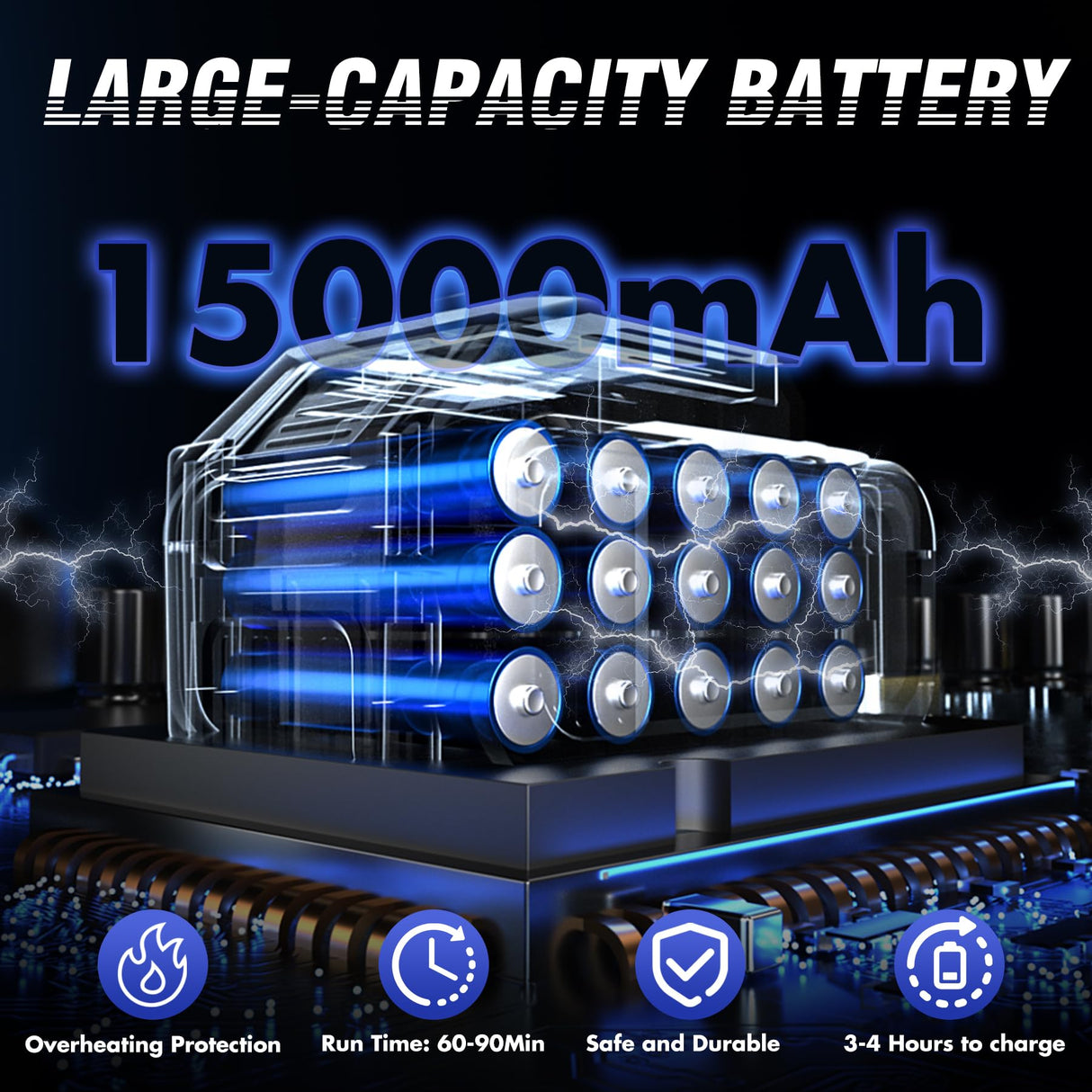 Upgrade 900PSI Cordless High Pressure Washer Gun, 15000mAh Battery Powered Pressure Washer with 6-in-1 Adjustable Nozzle, Portable Handheld Power Washer for Car, Home Cleaning & Garden Watering KlrSwp