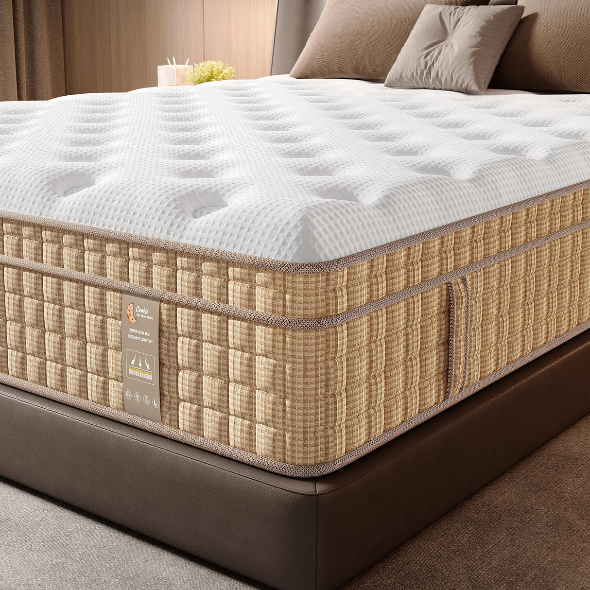BedStory King Mattress 14 Inch Hybrid Plush Mattresses Gel Memory Foam & Pocket Spring Bed for Back Pain Relief, Fiberglass-Free, CertiPUR-US BedStory
