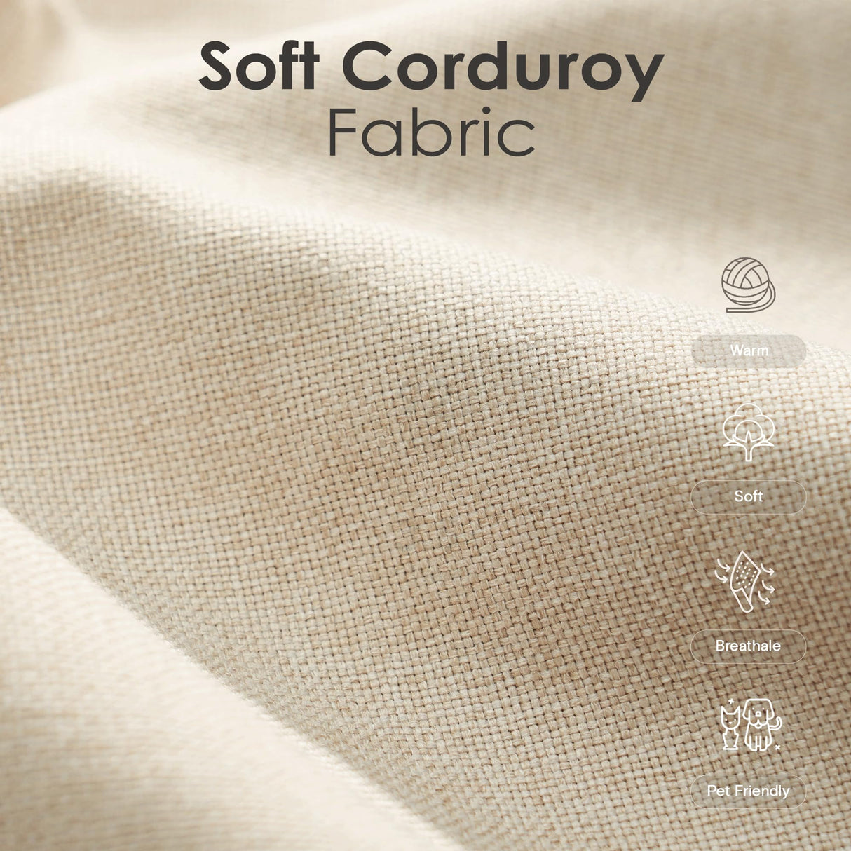 Vorthio 89" 3-Seater Couch for Living Room, Slipcovered Sofa, Recliner Couches with Washable Cover, Supportive Cushions & Sturdy Frame, for Small Spaces, Apartment, Office, Easy Assembly Vorthio