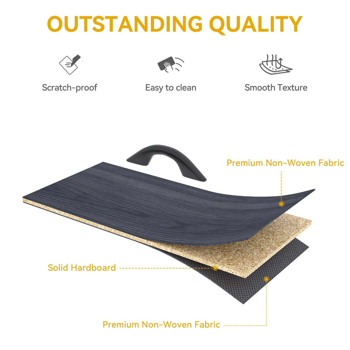 DWVO Dresser TV Stand, Fabric Dresser with 5 Drawers, Dresser for Bedroom, Wide Dresser, Storage Tower, Chest of Drawers for Closet DWVO