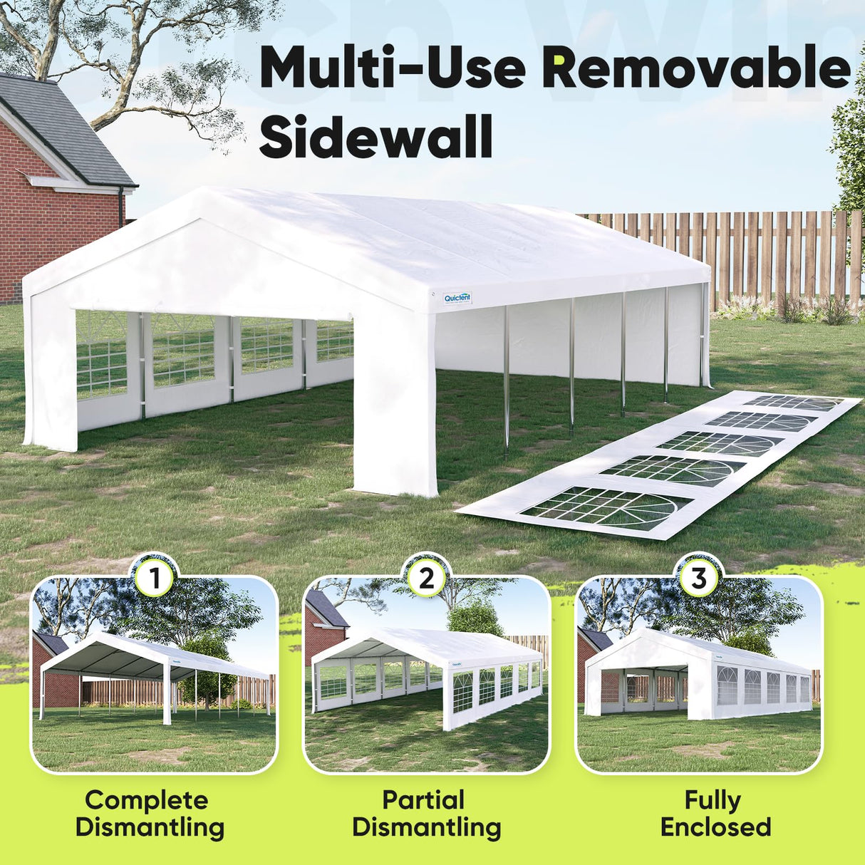 Quictent 16x32ft Party Tent Heavy Duty Outdoor Canopy Tent Carport Wedding Event Shelter BBQ Wedding Tents for Parties with Storage Bags Quictent