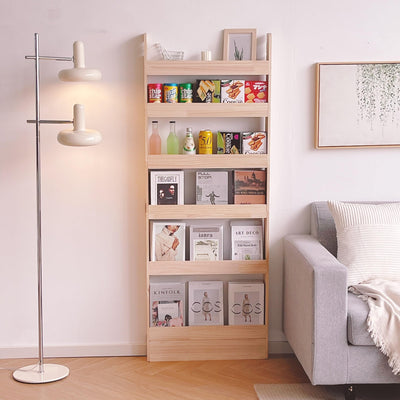 Heehee Solid Wood Bookshelf: Elegant Book and Toy Organizer for All Ages