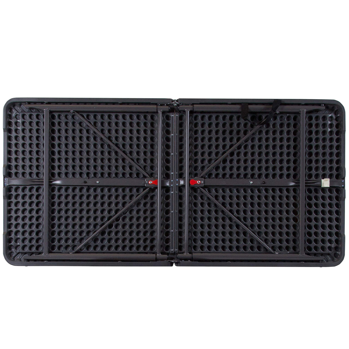 Flash Furniture Mills 4-Foot Height Adjustable Bi-Fold Dark Gray Plastic Folding Table with Carrying Handle Flash Furniture