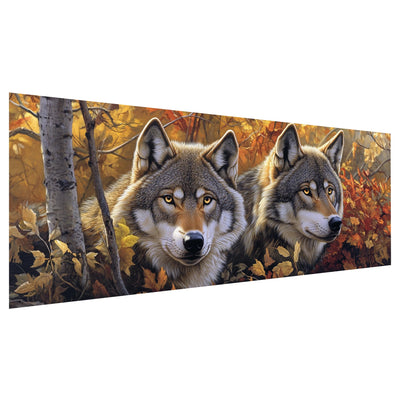 Zariocy 5D Large Diamond Art Kits for Adults Wolves, DIY Diamond Painting Art Animal Scenery Round Full Drill Crystal Diamond Embroidery Paintings Arts Craft for Home Office Wall Decor 31.5x11.81 inch