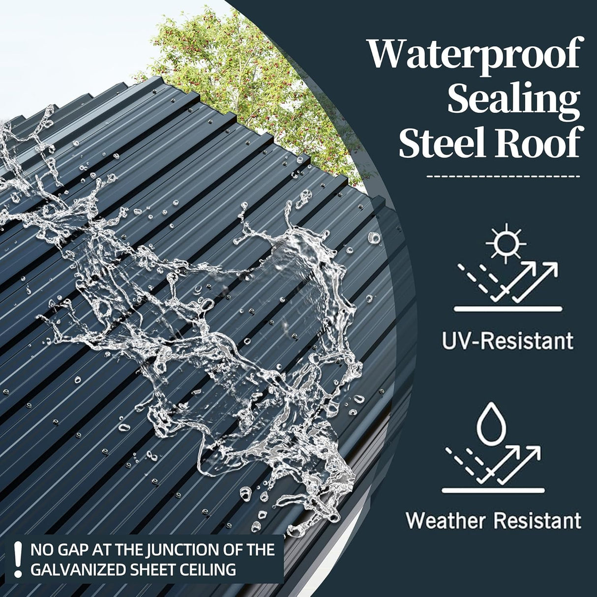 SUNLEI 12'x15'x8.5' Metal Carport, Heavy Duty Metal Carport Canopy with Galvanized Steel Roof and Frame, Permanent Garage for Pickup, Bass Boat, Trucks, Car and Tractors SUNLEI