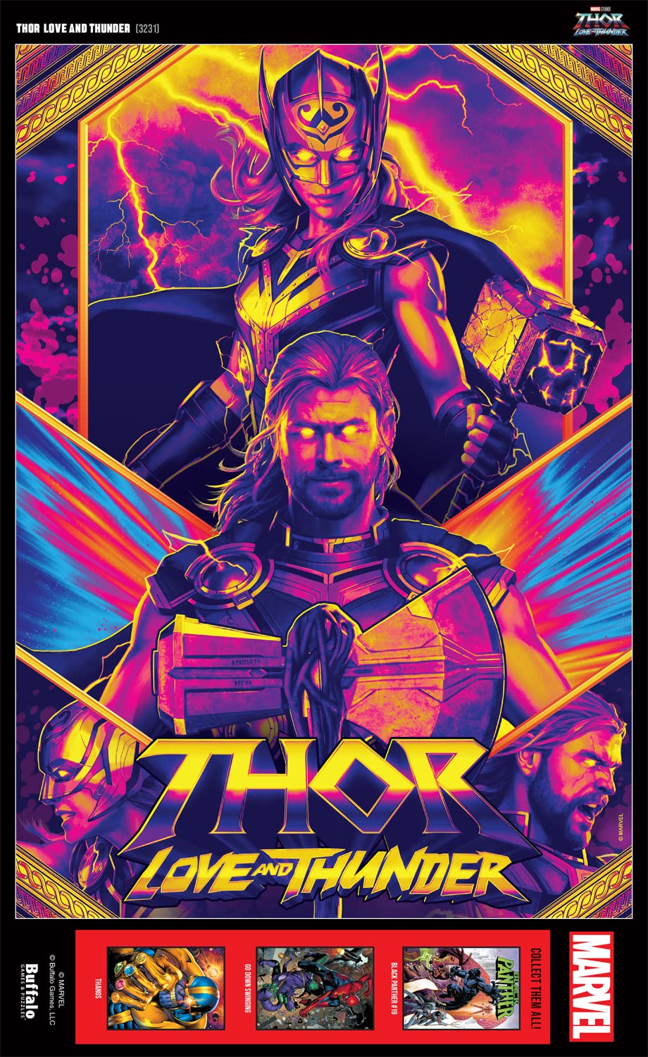 Buffalo Games - Marvel - Thor Love and Thunder - 500 Piece Jigsaw Puzzle for Adults -Challenging Puzzle Perfect for Game Nights - Finished Size is 21.25 x 15.00 Buffalo Games