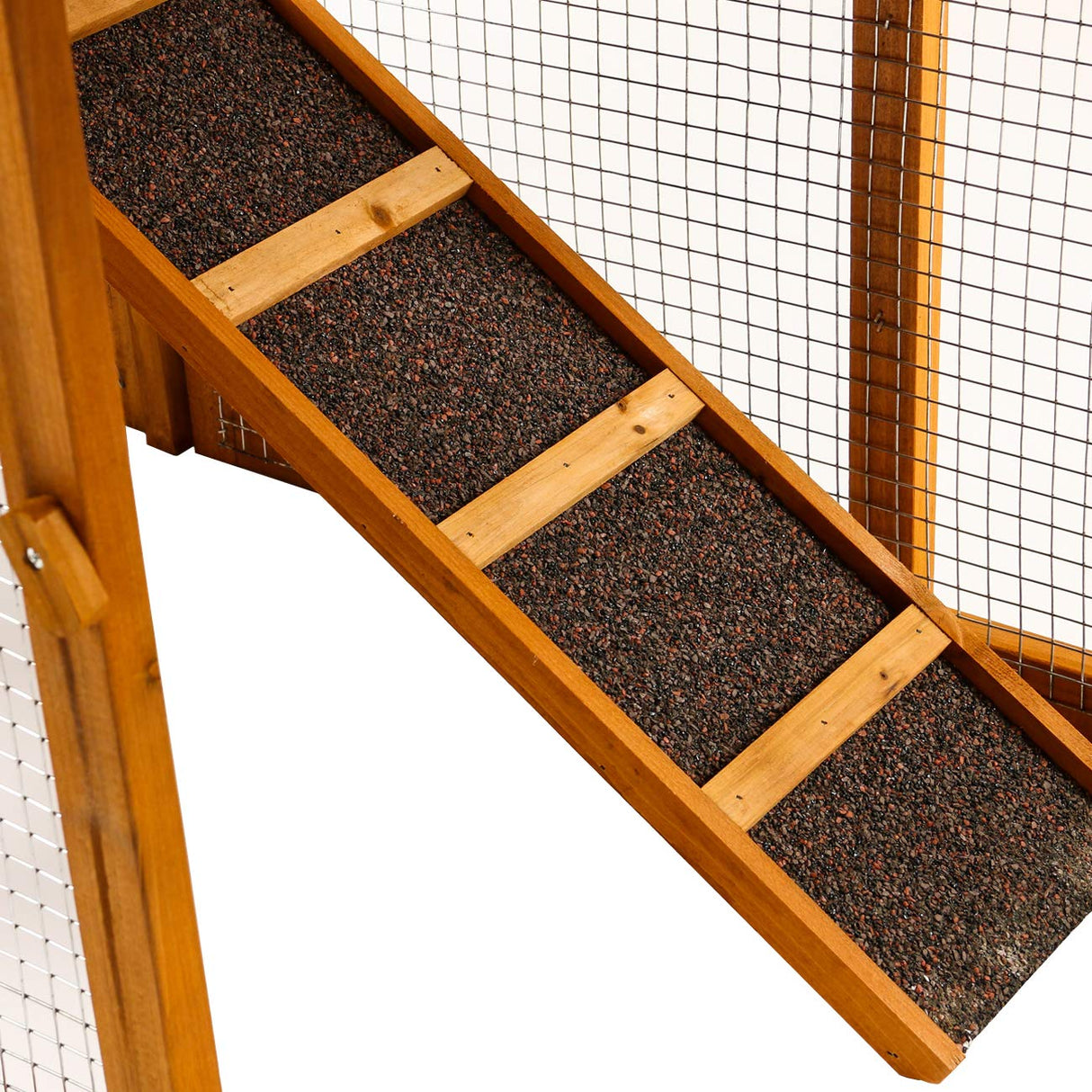 Ogrmar Chicken Coop Large Wooden Outdoor Bunny Rabbit Hutch Hen Cage with Ventilation Door, Removable Tray & Ramp Garden Backyard Pet House Chicken Nesting Box Ogrmar