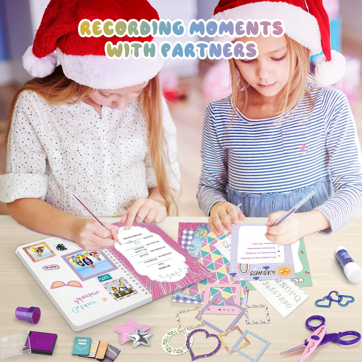 PERRYHOME DIY Journal Kit for Girls Ages 8-14, 2-Pack Journal Set for Tween & Teen Girls, Scrapbook & 100+Pcs Diary Supplies Set,DIY Stationery Set, Gifts for 8 9 10 11 12 13 14 Year Old Girl Birthday PERRYHOME