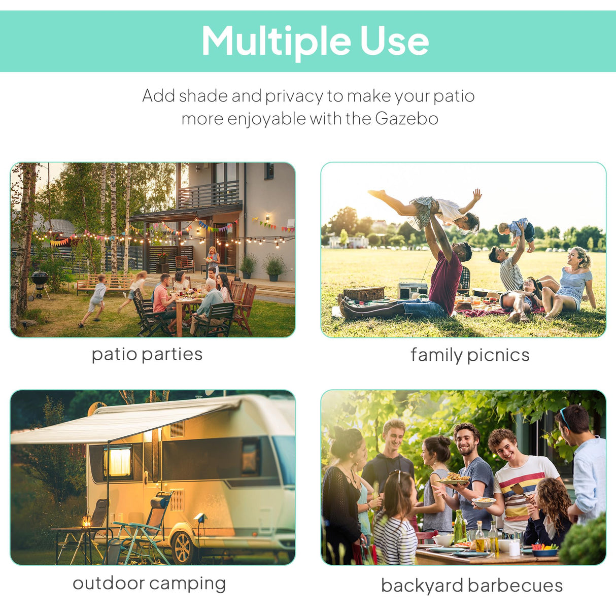 Outsunny 10' x 8' Outdoor Pergola and Patio Gazebo, Extendable Side Awning, Sun Shade Shelter for Garden, Camper, Deck, Doors and Windows, Brown Outsunny