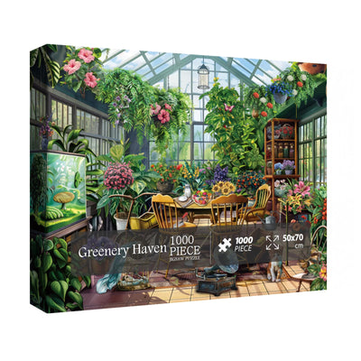 Flower Plant Garden Puzzle 1000 Pieces for Adults, Spring Greenhouse Jigsaw Puzzle Botanical, Colorful Floral Puzzle
