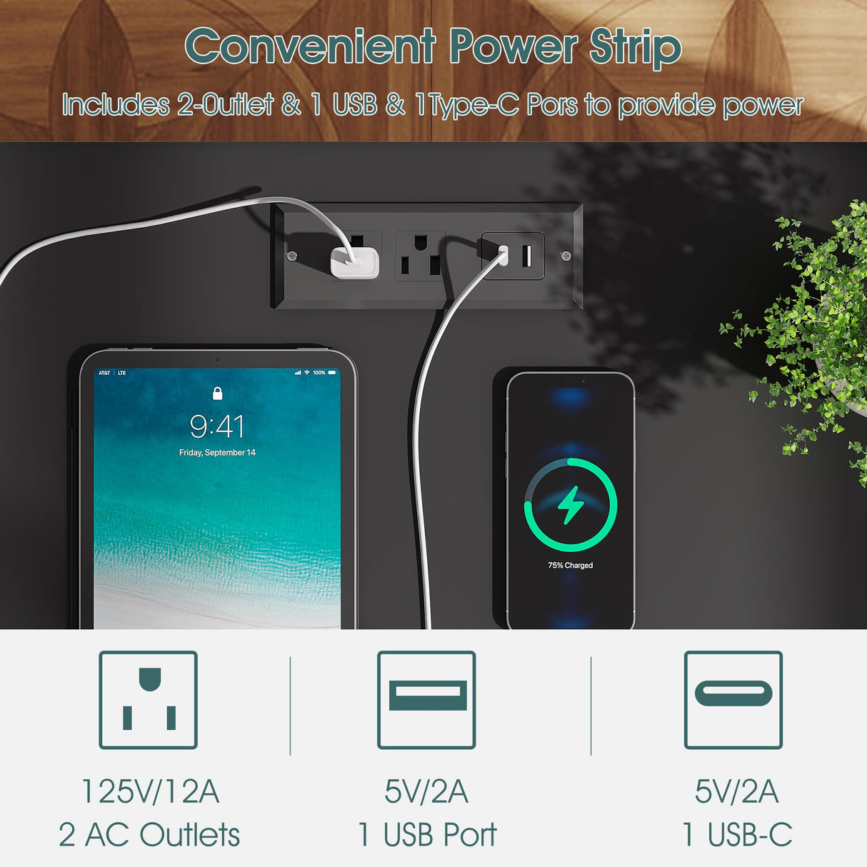 Fynar White Farmhouse Executive Desk with Drawers and Charging Station, 55.1" Wood Home Office Desk with Storage Cabinet,Morden Solid Computer Writing Desk for Study Work Table for Home Office (White) Fynar