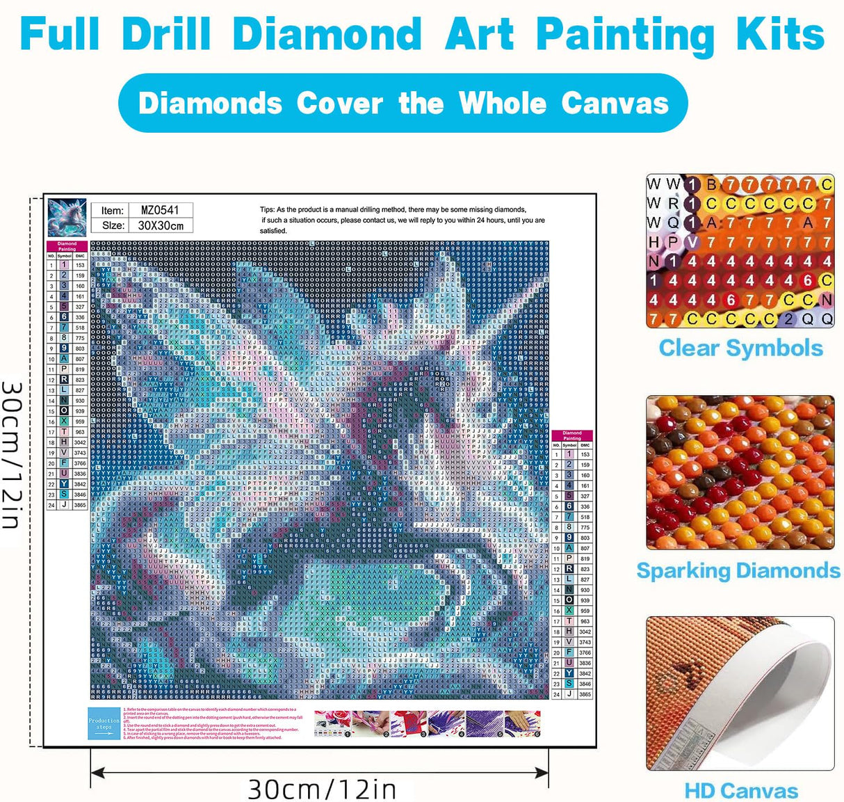 Xylogist Unicorn Diamond Art Kits for Adults-5D Diamond Painting Kits for Beginners, DIY Full Round Drill Diamonds Gem Art for Home Decor 12X12Inch Xylogist