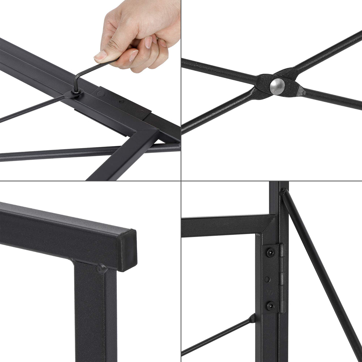 SUPER DEAL 40 inch Folding Computer Writing Desk Wood and Metal Study Desk, PC Laptop Home Office Study Table, Espresso SUPER DEAL