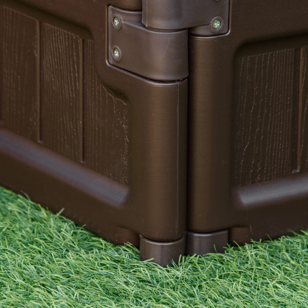 Outsunny 48" x 24" Raised Garden Bed Kit, Divisible Planting Box DIY Garden Elevated Planter for Outdoor & Indoor Backyard, Wood Imitating Grain, Easy Assembly, with 6 Stakes, Brown Outsunny