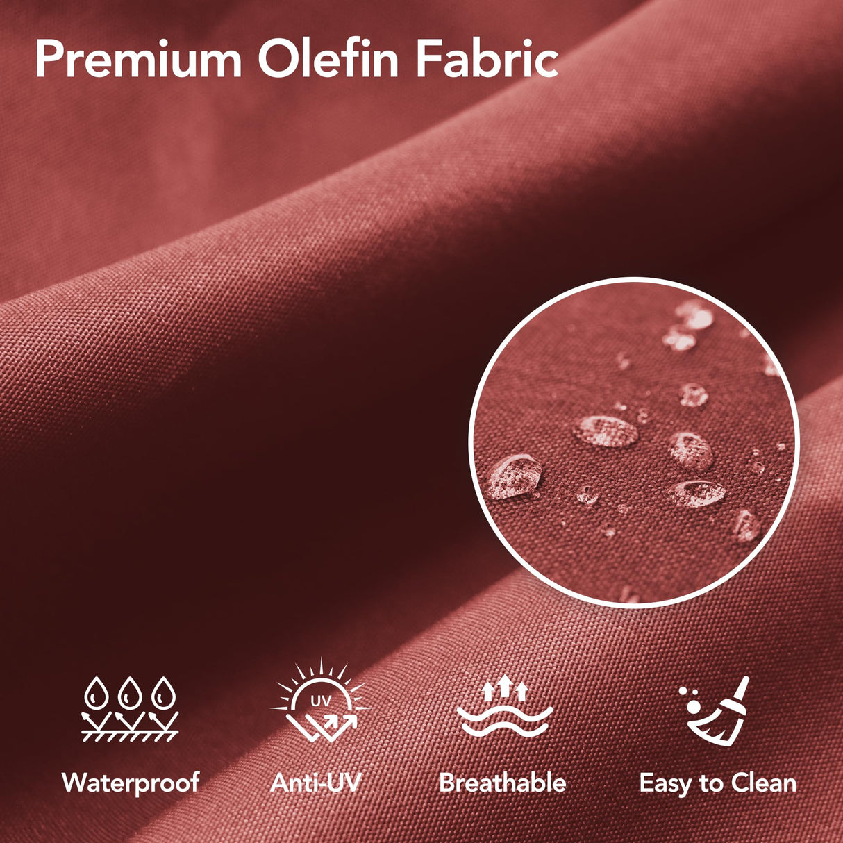 VONZOY Patio Furniture Sets, 6 Pieces Patio Outdoor Sectional Furniture, Wicker Rattan Conversation Sofa with Rocking Chair, Ottomans, Side Table, Wine Red Cushion VONZOY