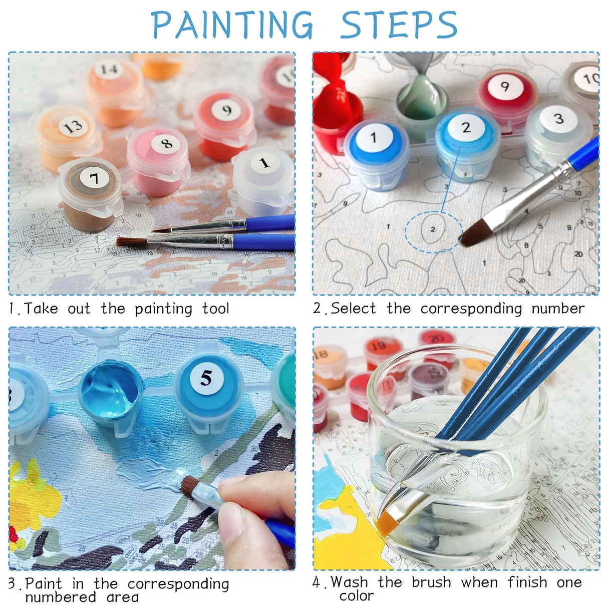 VAIIEYO 2 Pack Framed Paint by Numbers Kit for Adults Rose, Flower Canvas DIY Oil Painting Kit with Paintbrush and Acrylic Pigment, Arts Craft for Home Wall Decor(8x12 inch/20x30cm) VAIIEYO