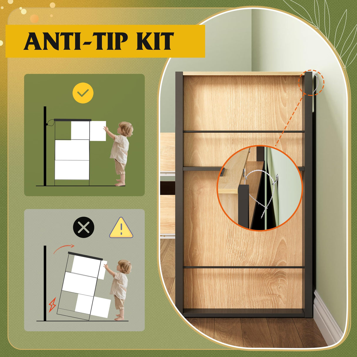 WLIVE 6 Drawer Dresser with Led Light, 50.79'' Wood Dresser for Bedroom with Power Outlets for 55'' TV, Modern Chest of Drawers for Closet, Hanging Rack, Double Wide Drawer for Living Room, Light Oak WLIVE