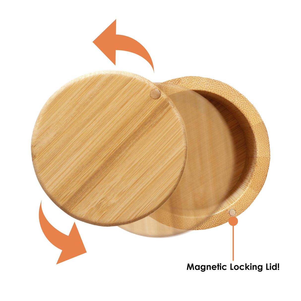 Totally Bamboo Salt Cellar Bamboo Storage Box with Magnetic Swivel Lid, 6 Ounce Capacity Totally Bamboo