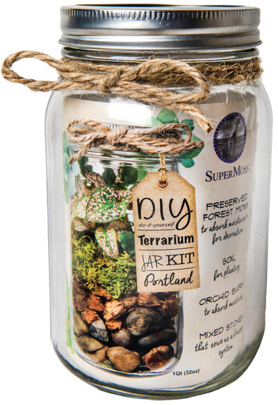 Portland Terrarium kit - DIY Mason Jar Terrarium Kit