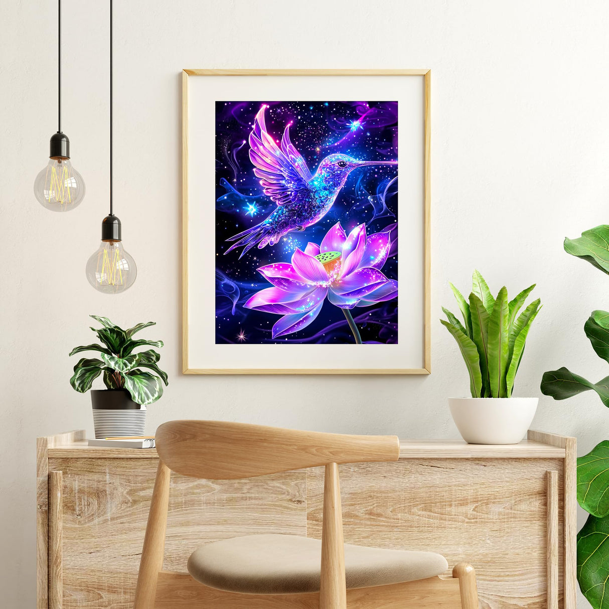 Upigi Hummingbird Diamond Painting Kits for Adults,Bird DIY 5D Diamond Painting Kits for Beginners,Round Full Drill Gem Art Crafts Kit for Home Wall Decor 12 x 16 Inch Upigi