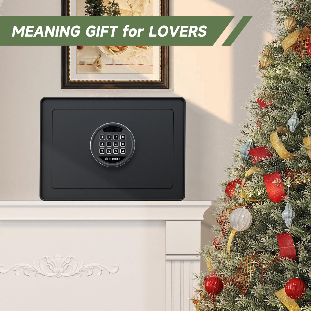 Goldenkey Digital Security Safe and Lock Box,Small Safe box for Money, Keypad Lock,Perfect for Home Office Hotel Business Jewelry Gun Use Storage, 0.77 Cu.Ft./ Black GOLDENKEY