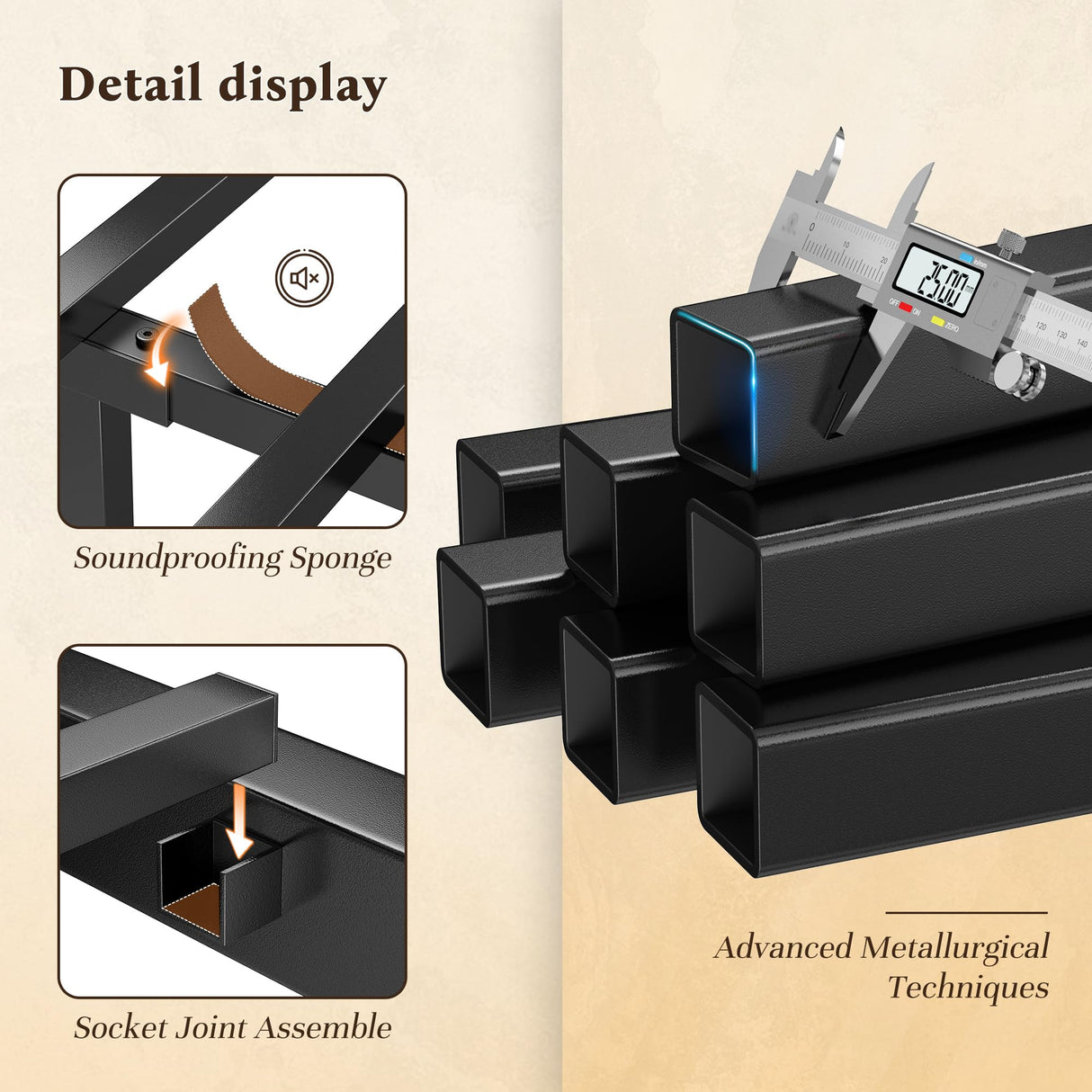 Homkdom Metal King Bed Frame and Headboard, Footboard, King Size Bed Frame with LED Light, Mattress Foundation with Under Bed Storage/No Box Spring Needed/Noise-Free/Easy Assembly, Black Homkdom