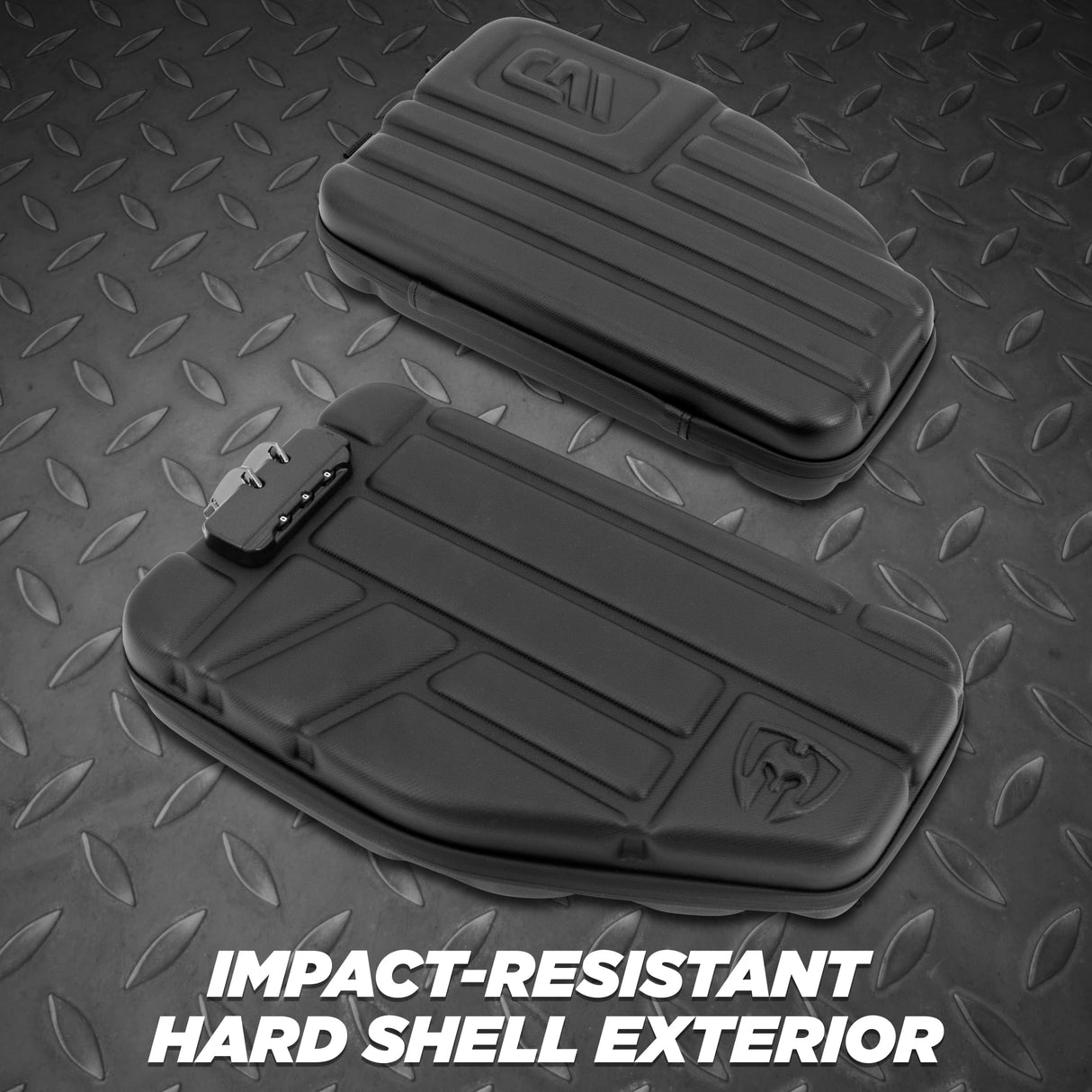 CASEMATIX Locking Pistol Case Fits Small to Large 9mm Pistols with Room For Extra Clips and Attachments- Portable EVA Gun Rug Handgun Case with Snap In Zippers, Water Resistant, Shoulder Strap CASEMATIX