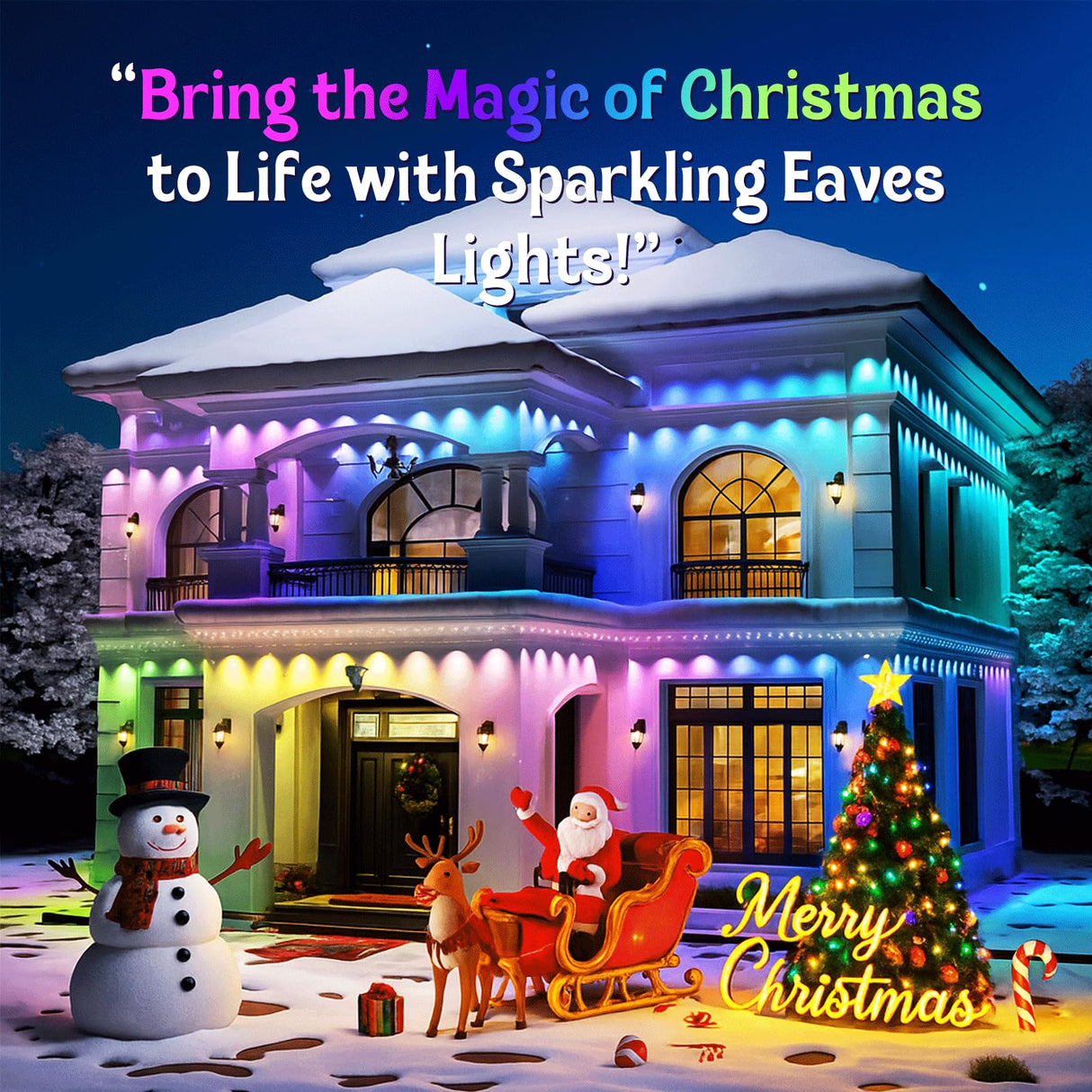 Permanent Outdoor Lights, 150FT RGB Outdoor Lights for House Decor, Smart Eaves Lighting, Extendable LED Strip with IP67 Waterproof, Music Sync, APP/Voice/Remote Control, Alexa/Google Compatible Fitop