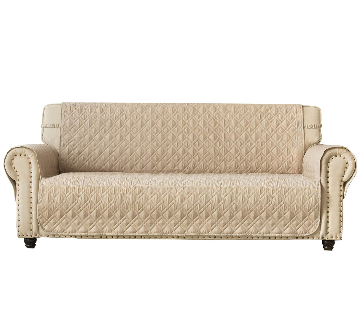 Ameritex Couch Sofa Slipcover 100% Waterproof Nonslip Quilted Furniture Protector for Dogs, Children, Pets, Machine Washable (Beige, 68") Ameritex