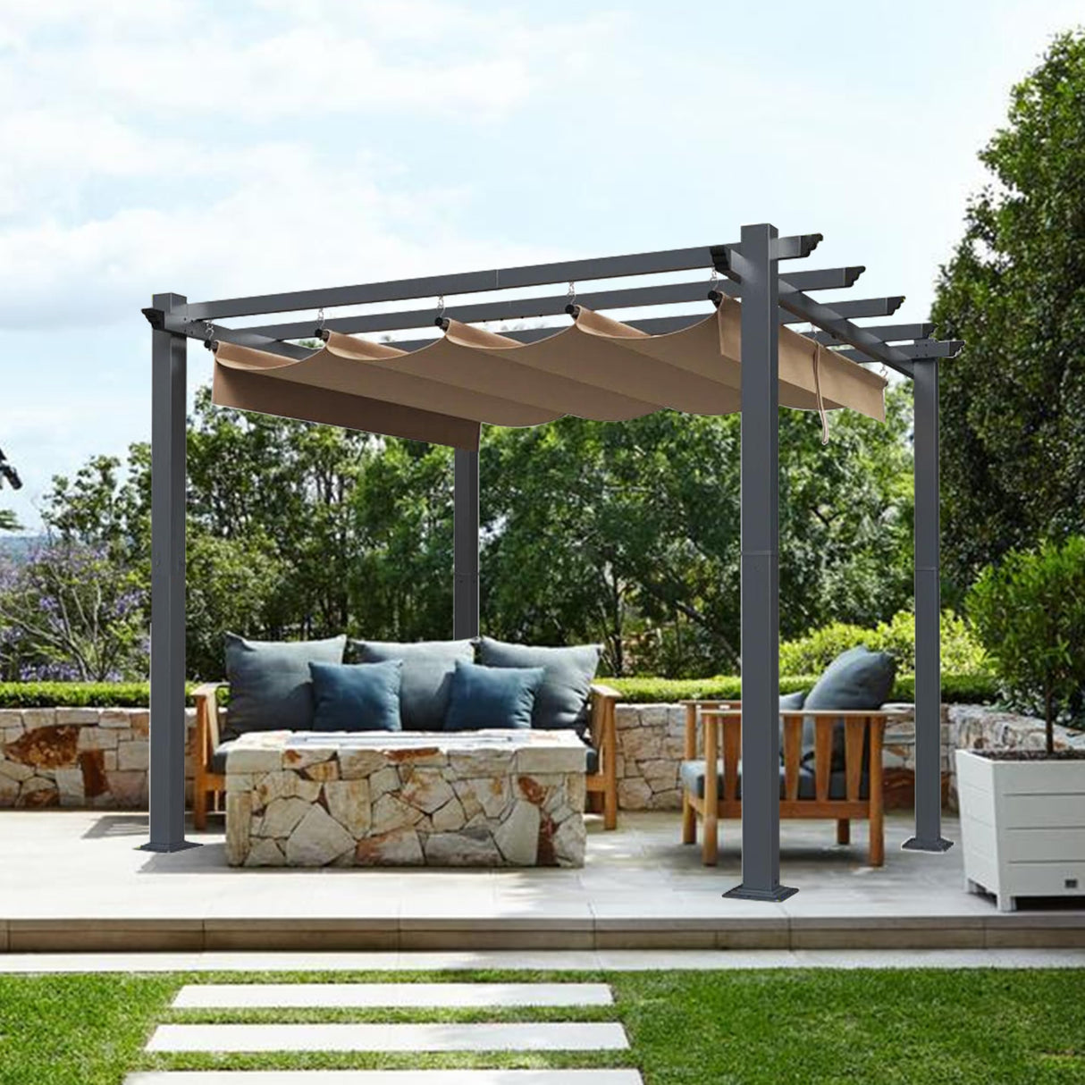 JANCANOPY Replacement Top for Home Depot Hampton Bay Pergola Model #GFM00467F,GFM00469A (Beige) JANCANOPY