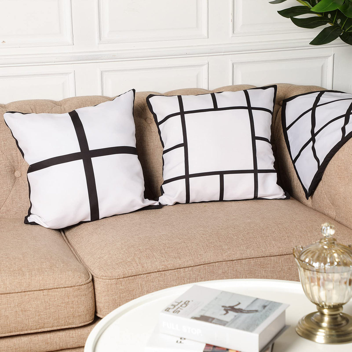 Sublimation Panel Pillow Case Sublimation Pillow Cover Sublimation Polyester Pillow Cover Blank Case Throw Pillow Covers 18 x 18 Inch for Sofa Couch Sublimation Printing, 3 Styles (6 Pieces) Geiserailie