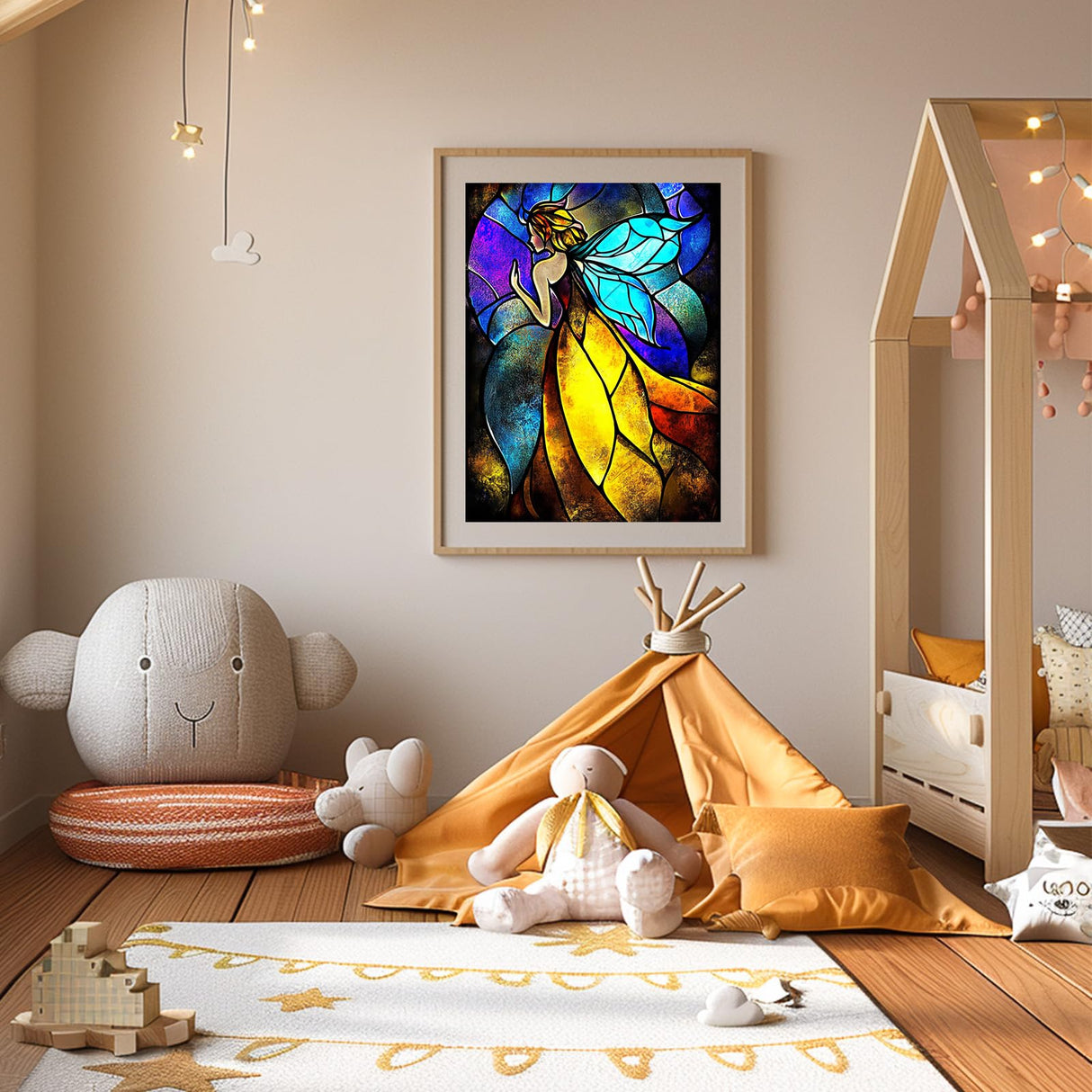 MISCER Fairy Diamond Art Kits for Adults, Glass Diamond Painting Kits for Beginners, 5D Full Drill Round Paint with Diamonds Pictures, Gem Art Painting DIY Crafts Kit Decor 12x16inch MISCER