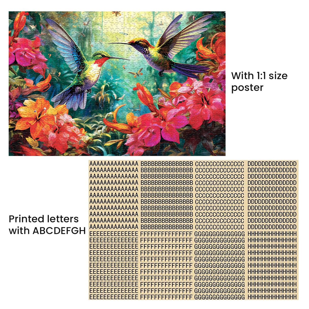 1000 Piece Puzzle for Adults - Hummingbird Garden | Wooden Jigsaw Puzzles 1000 Pieces | Decorations DIY Leisure Game Toy Gift for Family Friends| Difficult Puzzles Size 29 x 20 inches najiaxiaowu