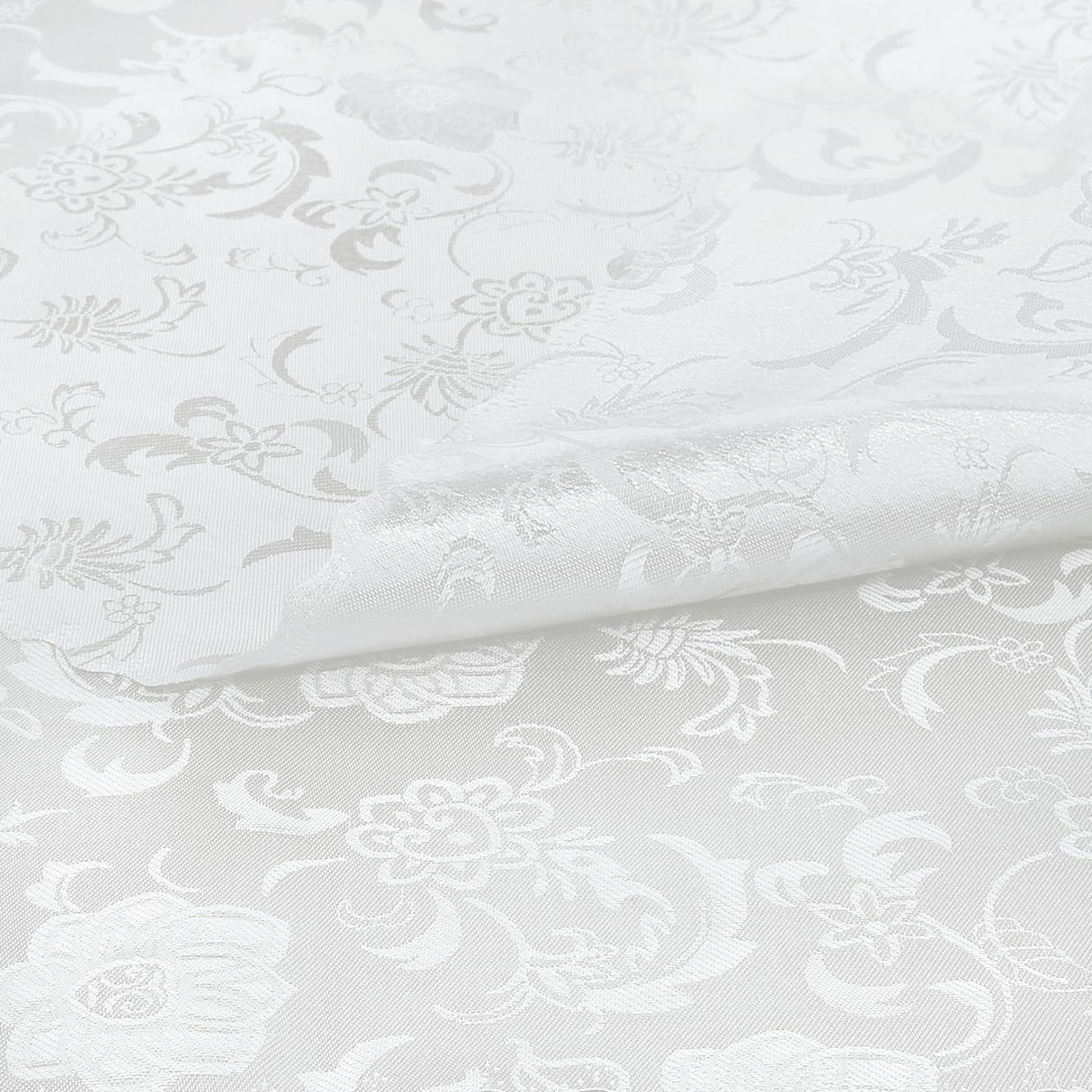 KKJIAF White Jacquard Satin Napkins (12 Pack, 17x17 Inches), Square Damask Silky Table Napkins for Wedding Banquet Party Restaurant Dinner Decoration KKJIAF