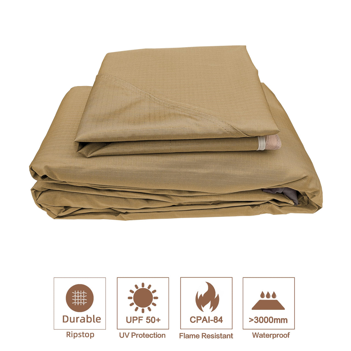 SCOCANOPY Khaki Ripstop Replacement Cover for Lowe's Allen Roth 10X12 Gazebo Model #TPGAZ17-002C SCOCANOPY