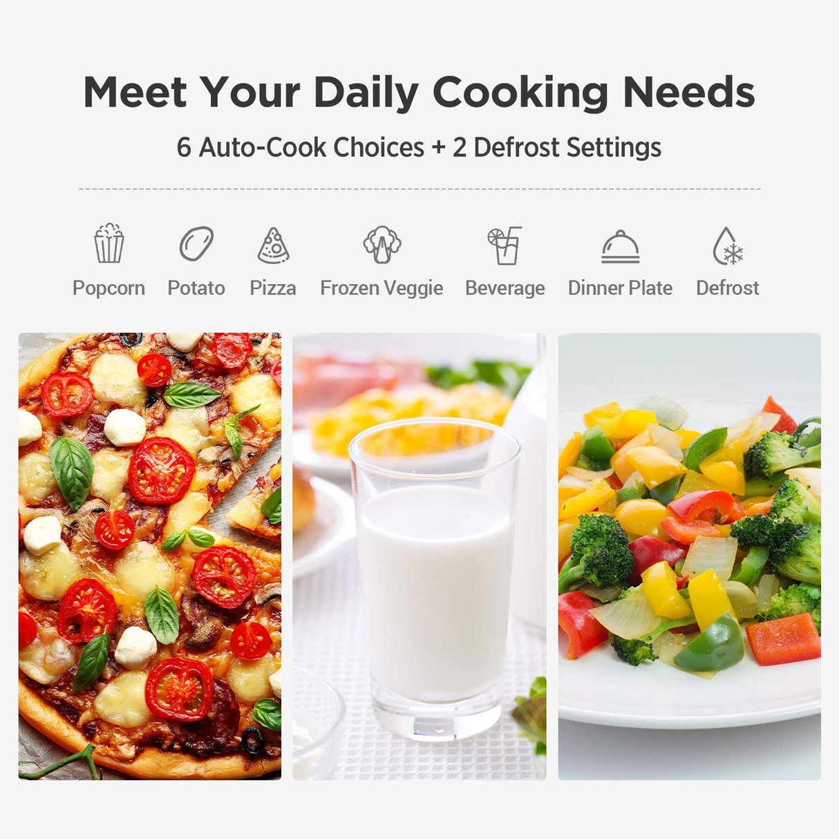 COMFEE' EM720CPL-PM Countertop Microwave Oven with Sound On/Off, ECO Mode and Easy One-Touch Buttons, 0.7 Cu Ft/700W, Pearl White COMFEE'