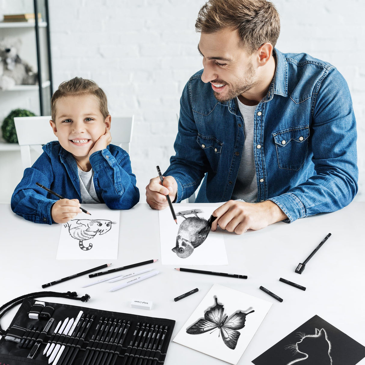 HIFORNY 30 PCS Sketching Drawing Pencil Set,Sketch Pencils Art Supplies with Graphite,Charcoal,Blending Tools,Accessories,Drawing Kit for Adults Artists HIFORNY