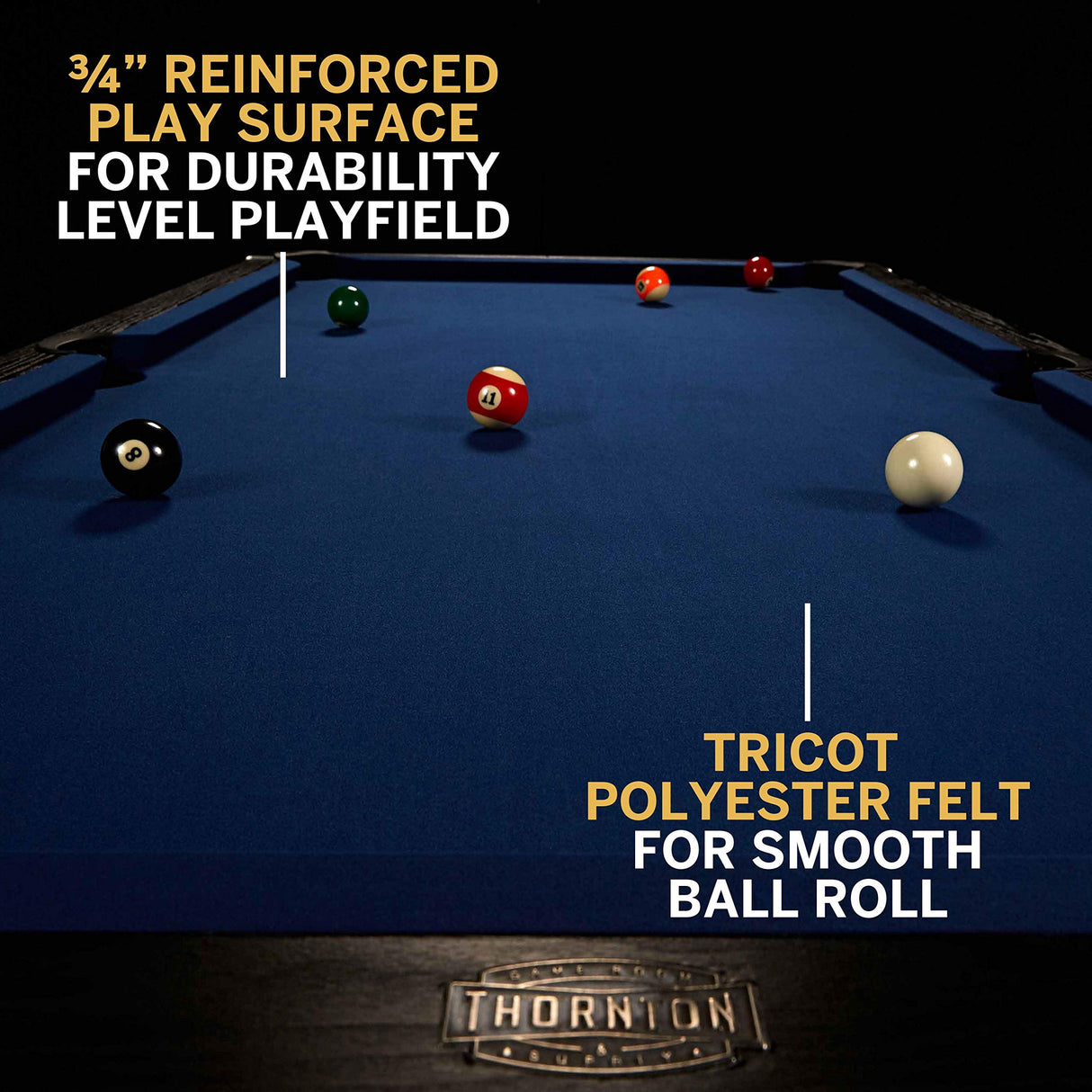THORNTON 7' Modern Drop Pocket Table With Pool Ball and Cue Stick Set Thornton
