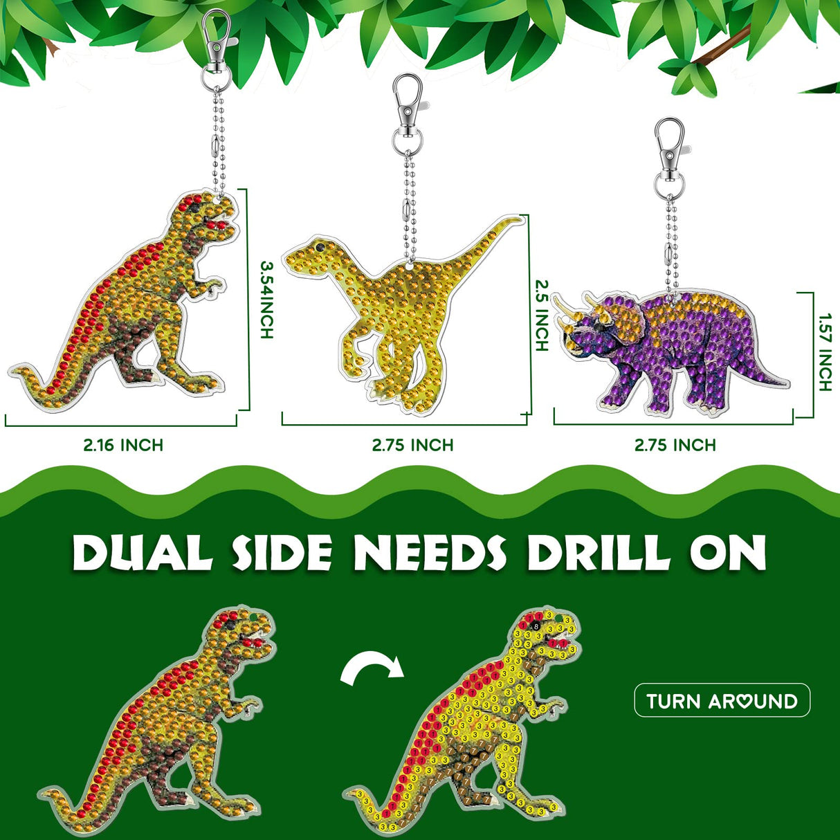 MTLEE 8 Pcs Diamond Art Keychains Kids Arts and Crafts 5D Diamond Art Kits Gem Keychains for Boys Girls Ages 8-12 DIY Gift Birthday Party(Ocean Style) MTLEE