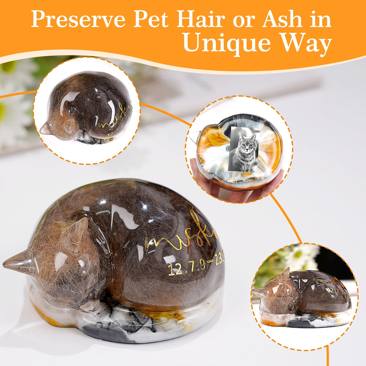 LET'S RESIN Pet Memorial Statue Resin Molds,3D Animal Epoxy Resin Molds for Preserving Pet Hairs & Ashes, Sleeping Dog and Cat Figurine Silicone Molds,Great for DIY Resin Pet Keepsakes, Pet Loss Gifts LET'S RESIN