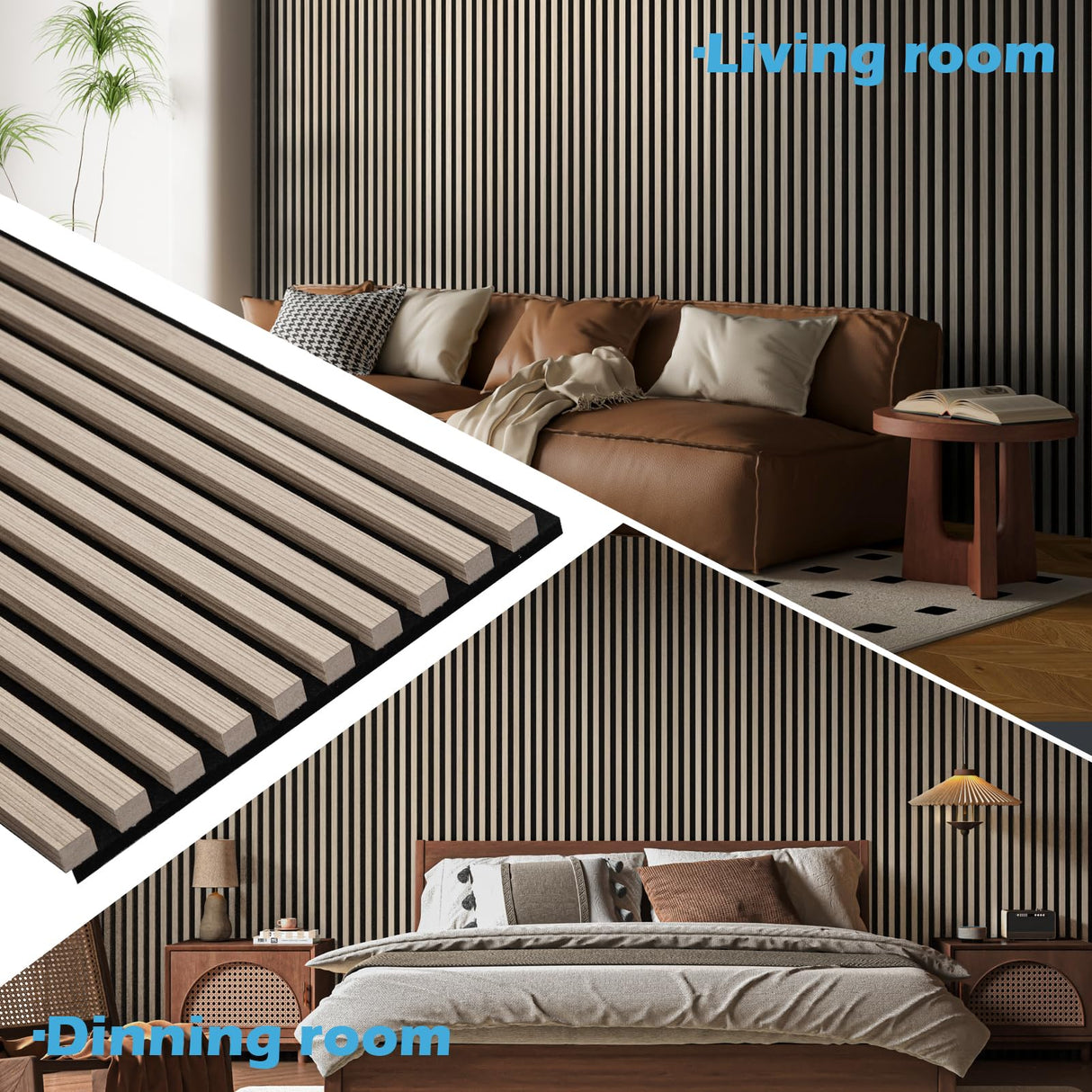 Art3d 2-Pack 48" x 24" Acoustic Wood Panels for Wall, Soundproof Wood Slat Panel for Wall and Ceiling, 3D Fluted Sound Absorbing Paneling for Interior Wall Decor, Living Room, Bedroom - Oak Art3d