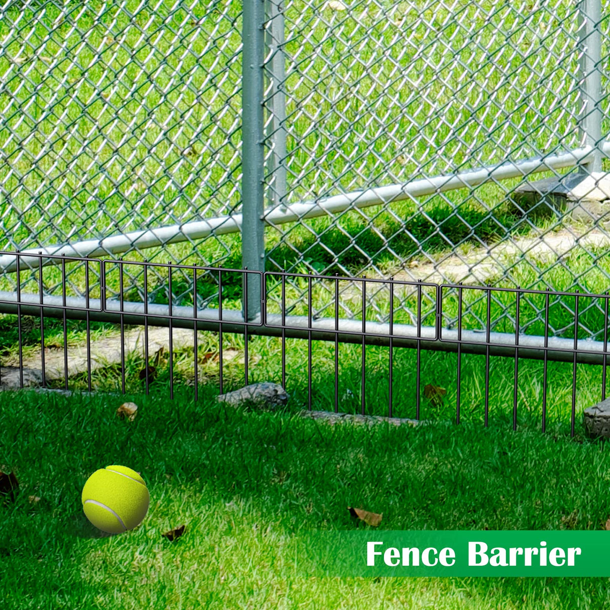 25 Pack Animal Barrier Fence, 17 in(H) X 27 Ft(L) Decorative Garden Fence, Rustproof Metal Wire Garden Border Fence, Dog Rabbits Ground Stakes Fence for Garden. NANANARDOSO