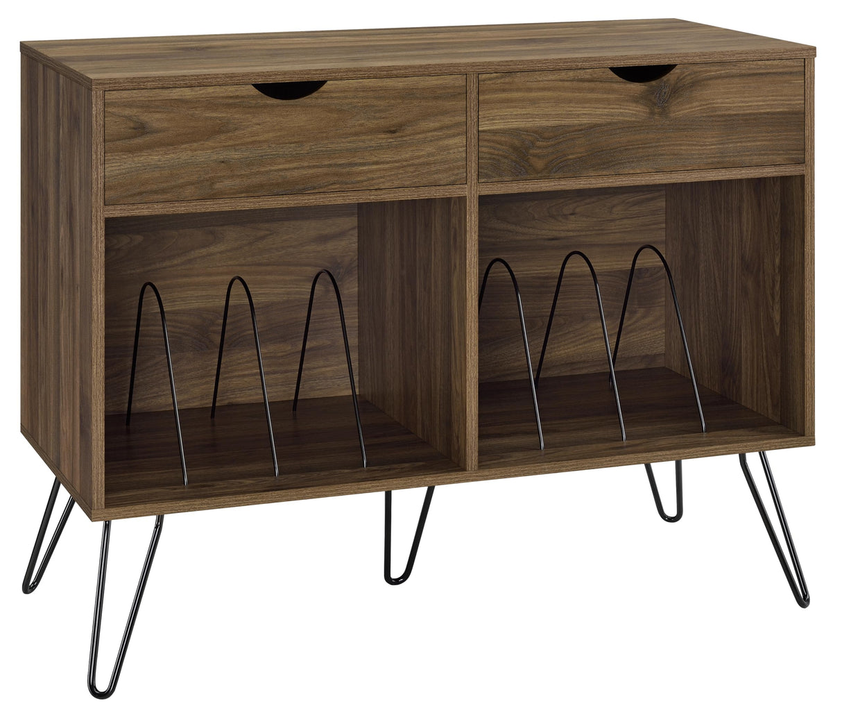 Novogratz Concord Turntable Stand, Double, Walnut Novogratz