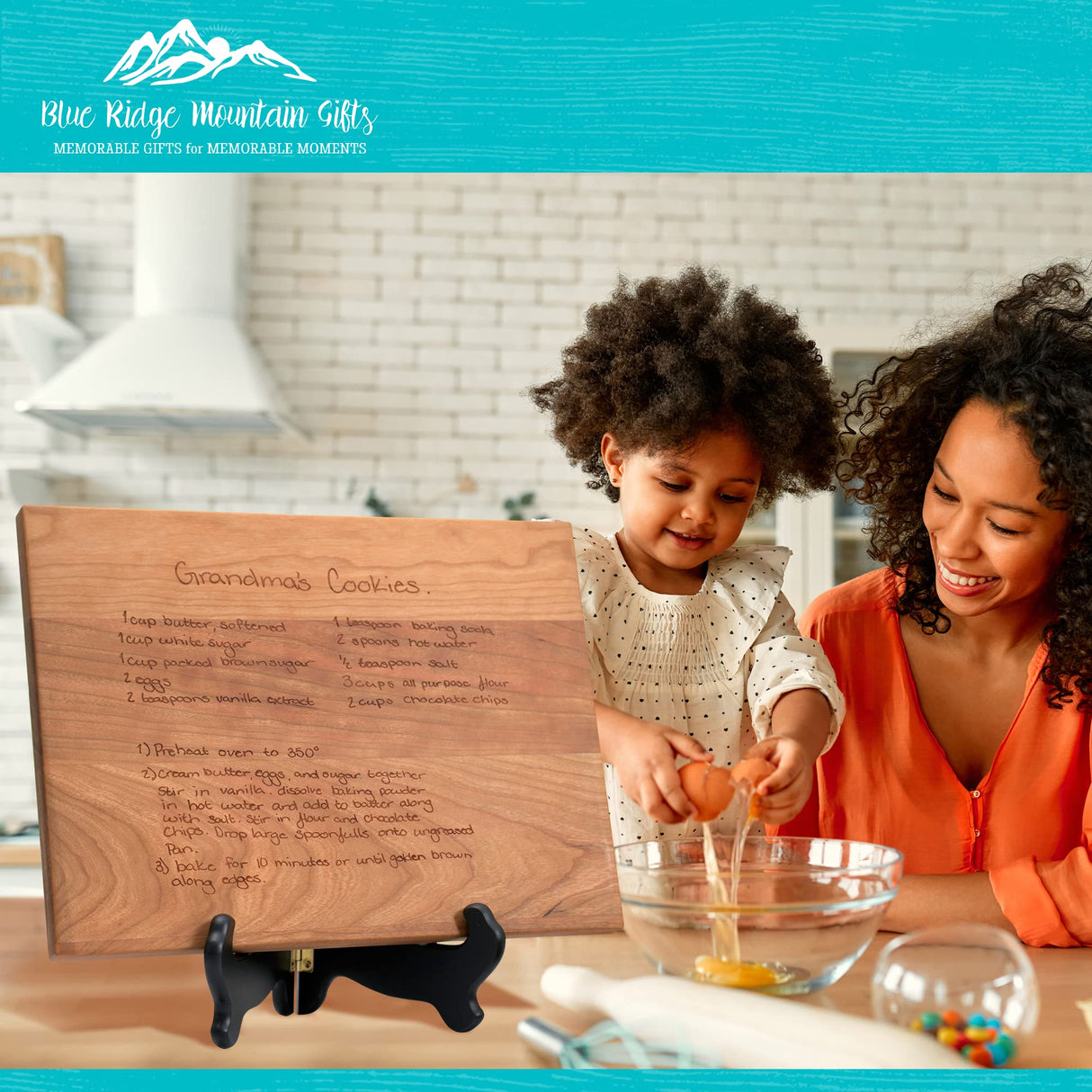 Blue Ridge Mountain Gifts Personalized Laser Engraved Recipe Cutting Board - Wood Cutting Board - Custom Gift for Dad - Great as Wedding Gifts, Blue Ridge Mountain Gifts