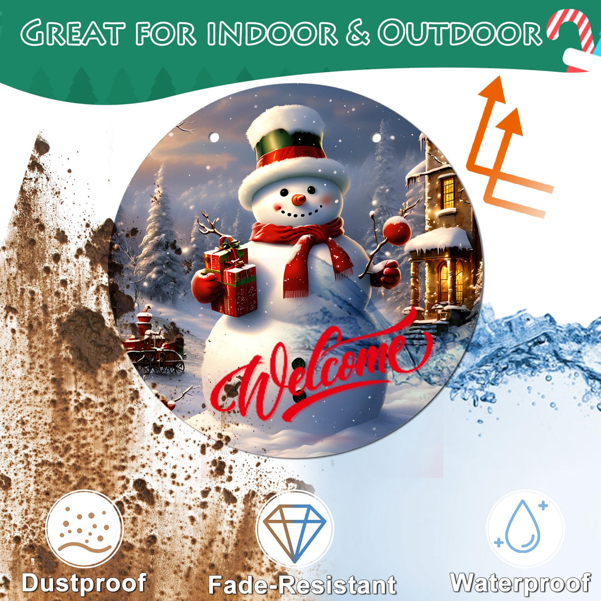 6 Pcs Sublimation Door Hanger Blanks, 10 Inch Round Sublimation Metal Sign Blanks Door Hangers, Sublimation Christmas Ornament Blanks, Aluminum Sublimation Photo Blank for DIY Crafts Door Home Decor ToBeAce