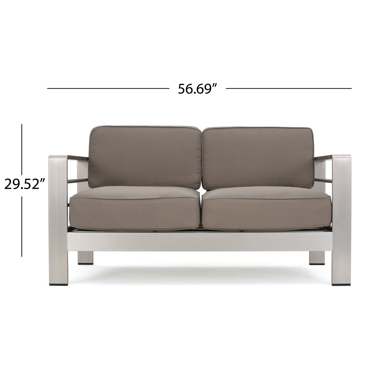 Christopher Knight Home Cape Coral Outdoor Chat Set with Fire Table, 5-Pcs Set, Khaki / Light Grey Christopher Knight Home